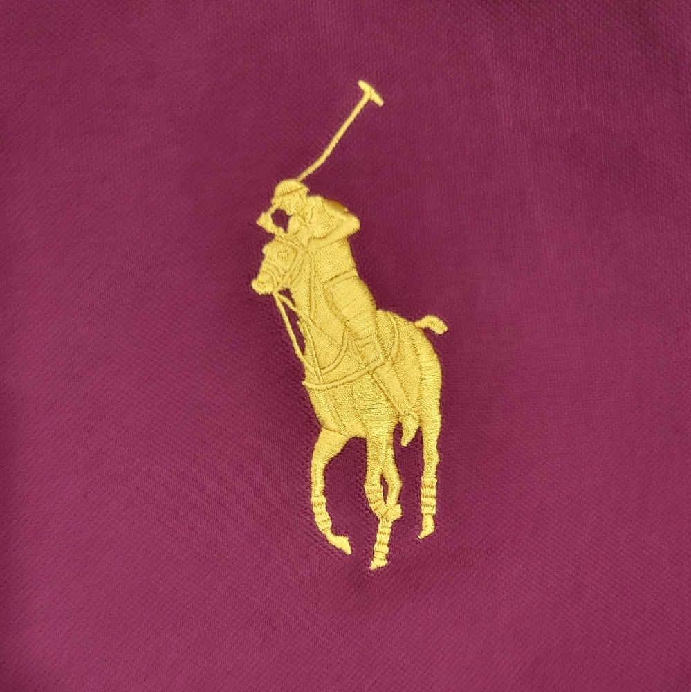 Polo Ralph Lauren Men's Slim Fit Big Gold Pony Logo Crest Mesh Polo Size XL - Picture 6 of 11